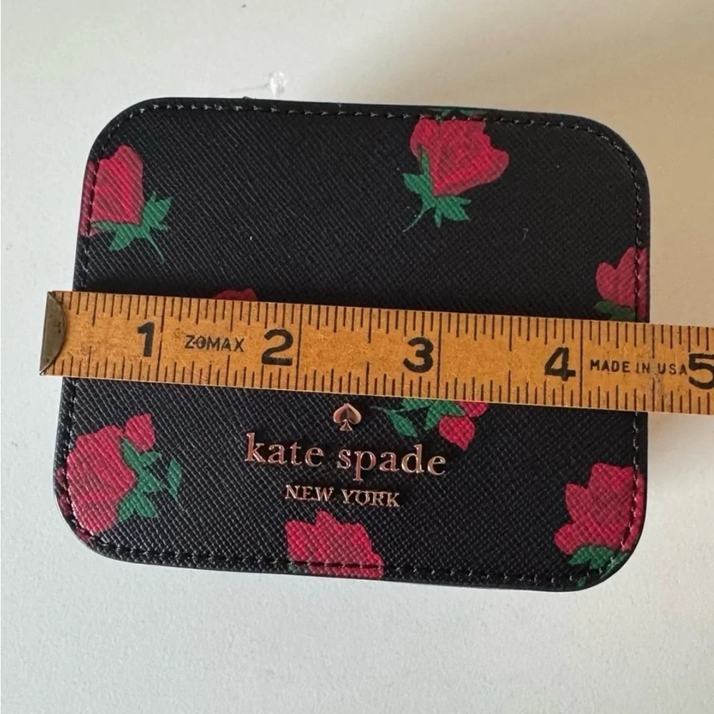 Kate Spade Black Red Leather Jewelry Travel Organizer